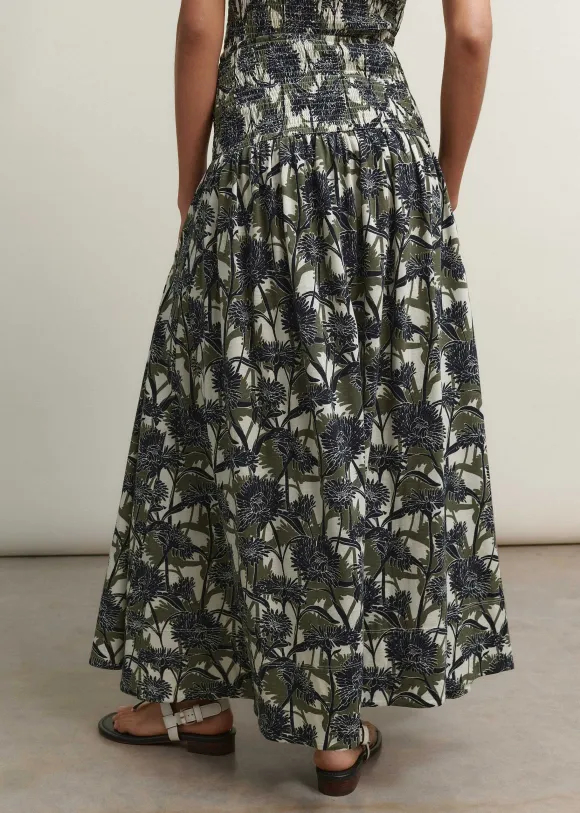 Aster Print High-Waisted Maxi Skirt