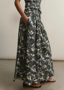 Aster Print High-Waisted Maxi Skirt