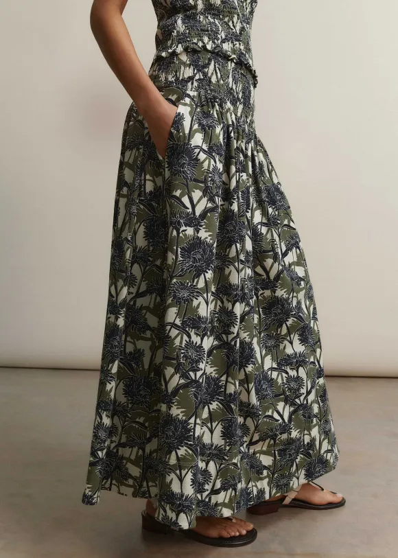 Aster Print High-Waisted Maxi Skirt