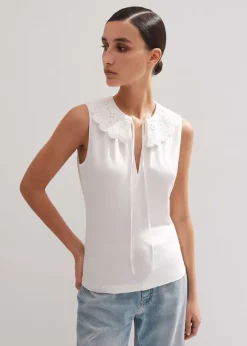 Broderie Bib Sleeveless Layering Tank