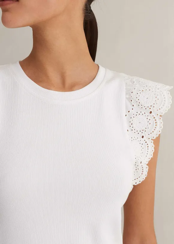 Broderie Trim Tank Top