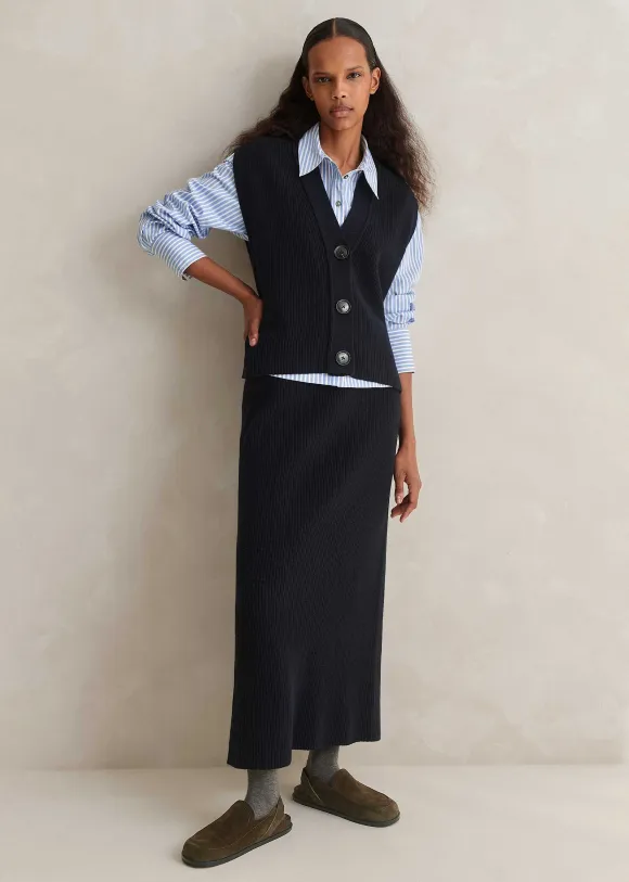 Button Up Knitted Vest + Skirt Co-Ord