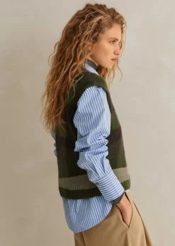 Cashmere Camo Cropped Vest + Snood