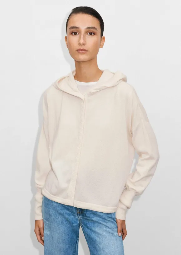 Cashmere Drop Shoulder Box Crop Hoody