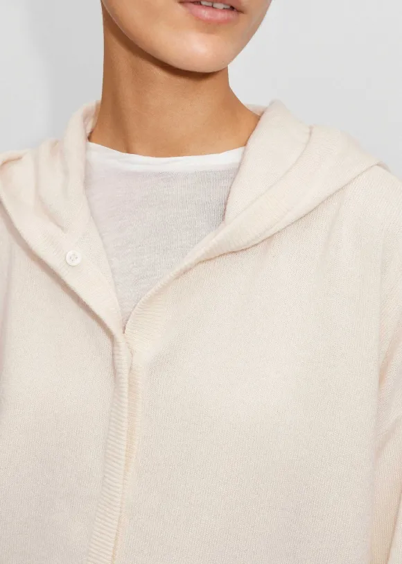 Cashmere Drop Shoulder Box Crop Hoody