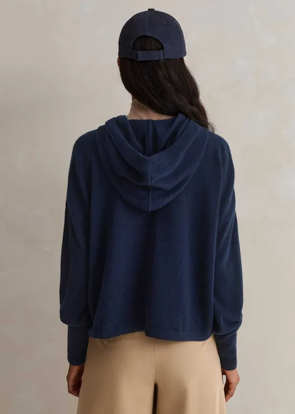 Cashmere Drop Shoulder Box Crop Hoody