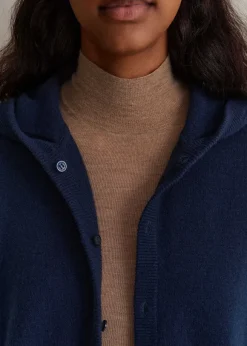 Cashmere Drop Shoulder Box Crop Hoody
