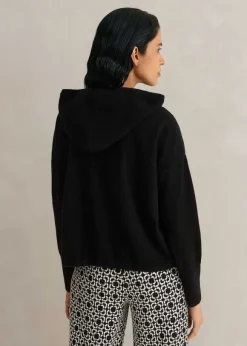Cashmere Drop Shoulder Box Crop Hoody