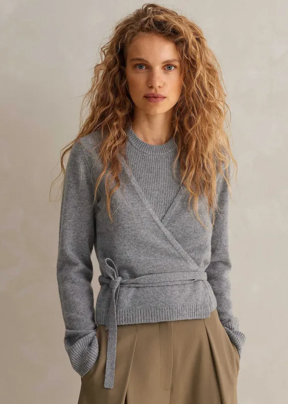 Cashmere Layered Wrap Top