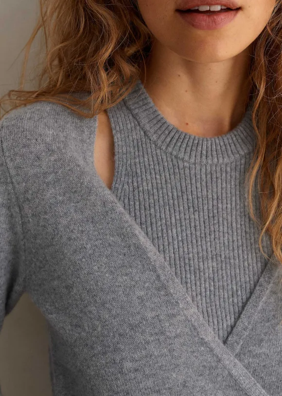 Cashmere Layered Wrap Top