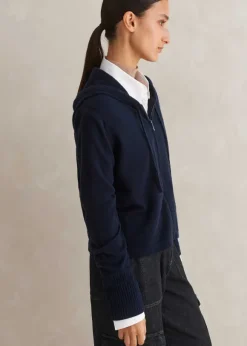 Cashmere Relaxed Fit Box Zip Hoody