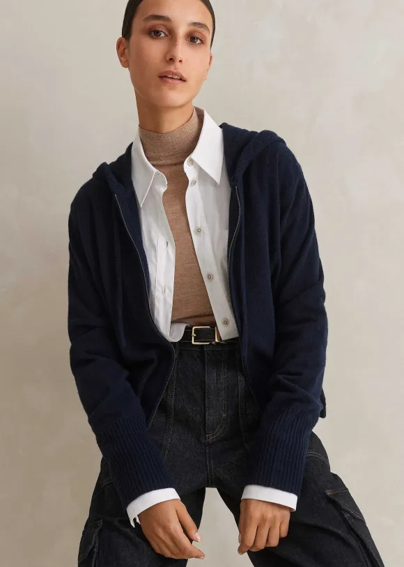Cashmere Relaxed Fit Box Zip Hoody