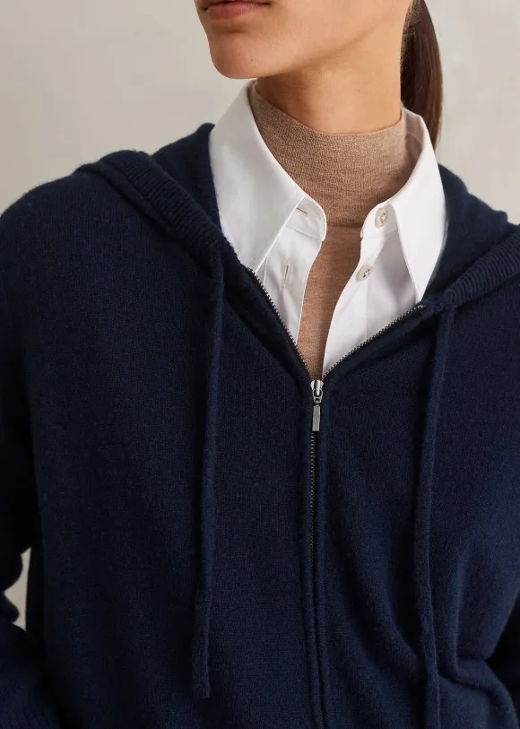 Cashmere Relaxed Fit Box Zip Hoody