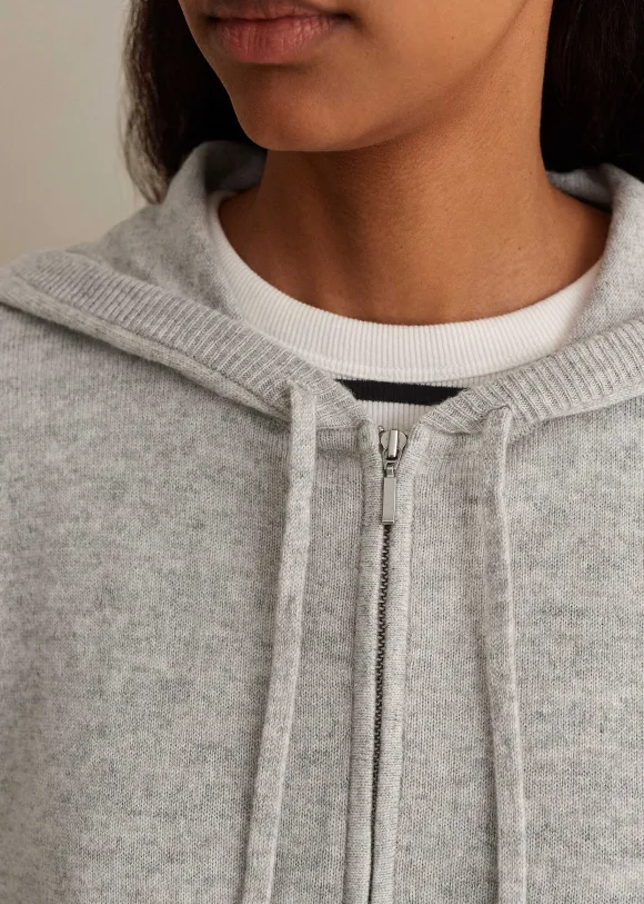 Cashmere Relaxed Fit Box Zip Hoody