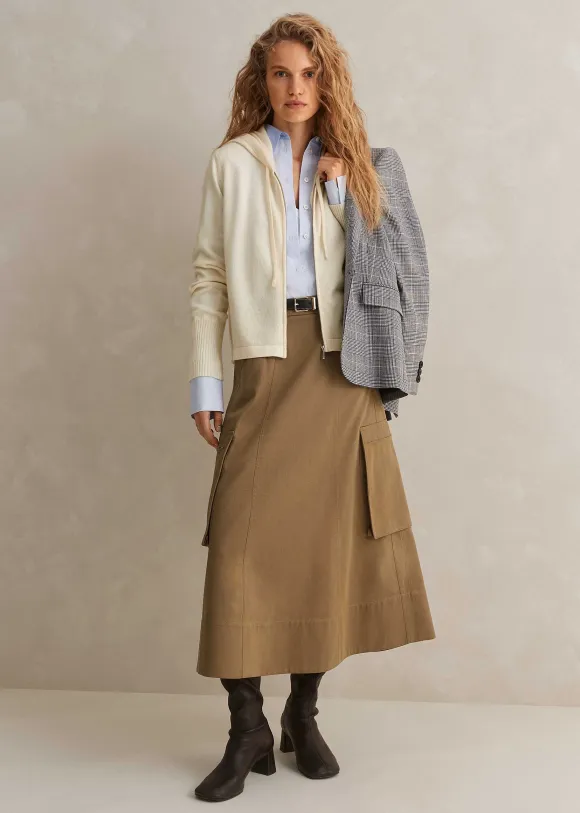 Cashmere Relaxed Fit Box Zip Hoody