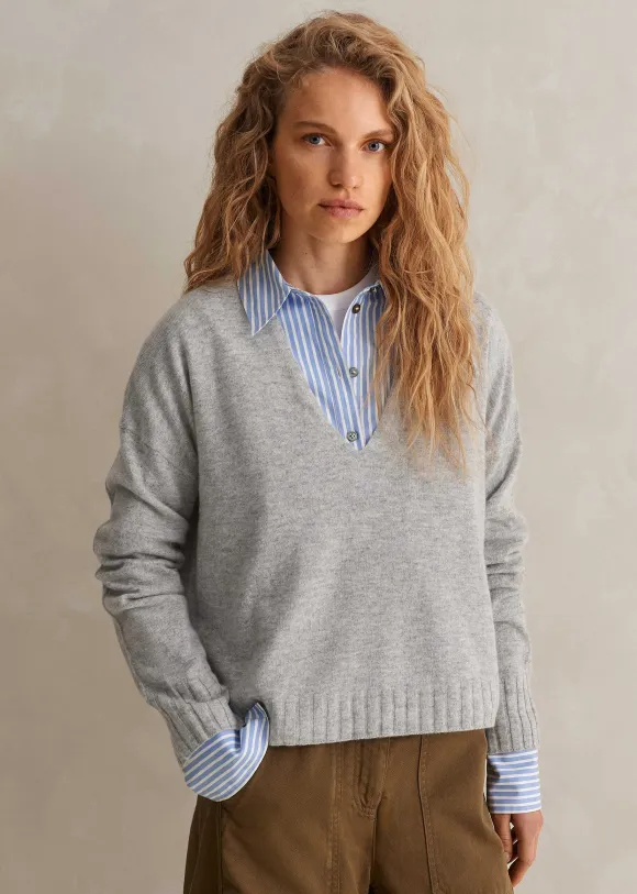Cashmere Relaxed V-Neck Jumper