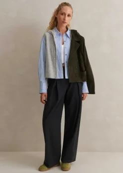 Cashmere Sleeveless Relaxed Zip Hoody