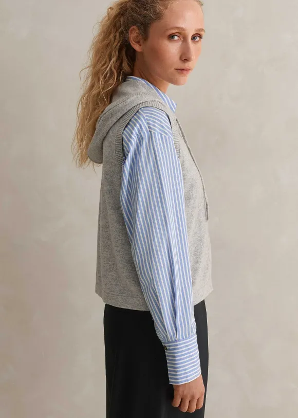 Cashmere Sleeveless Relaxed Zip Hoody