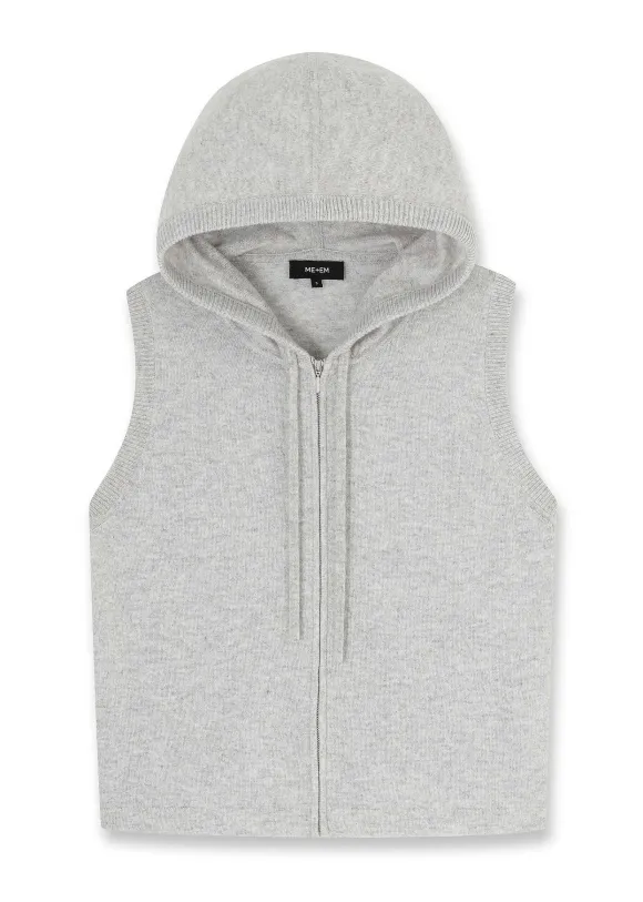 Cashmere Sleeveless Relaxed Zip Hoody