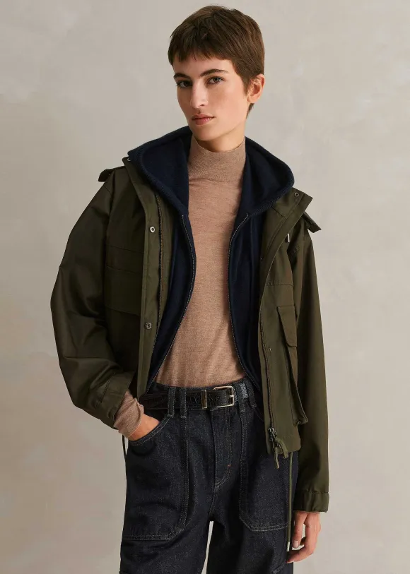 Cashmere Sleeveless Relaxed Zip Hoody