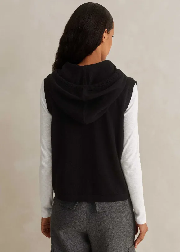 Cashmere Sleeveless Relaxed Zip Hoody