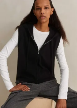 Cashmere Sleeveless Relaxed Zip Hoody