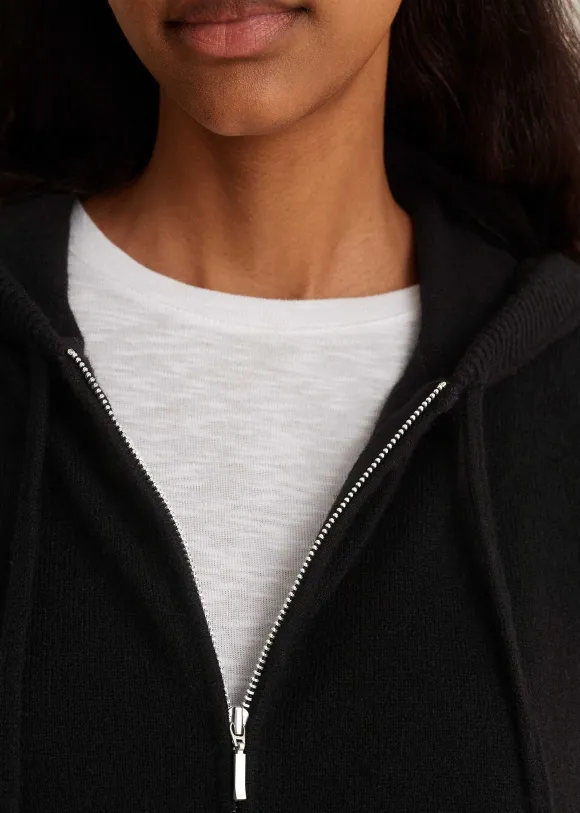 Cashmere Sleeveless Relaxed Zip Hoody