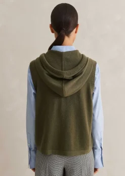 Cashmere Sleeveless Relaxed Zip Hoody