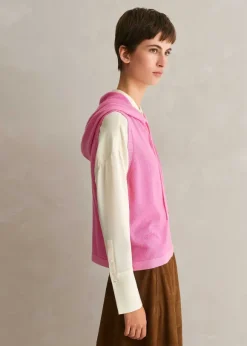 Cashmere Sleeveless Relaxed Zip Hoody
