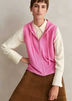 Cashmere Sleeveless Relaxed Zip Hoody