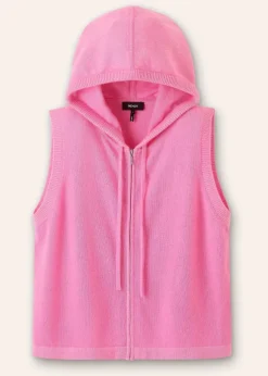 Cashmere Sleeveless Relaxed Zip Hoody