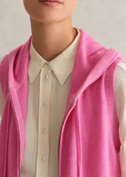 Cashmere Sleeveless Relaxed Zip Hoody