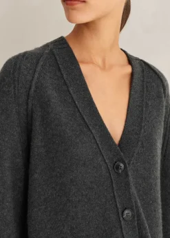 Cashmere-Blend Swing Cardigan