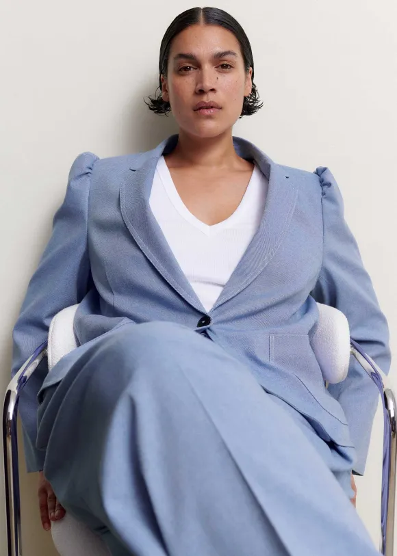Chambray Tailoring Fitted Blazer