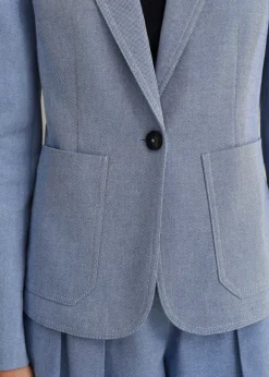 Chambray Tailoring Fitted Blazer