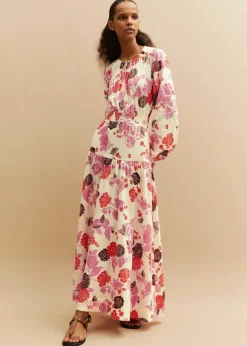 Cheesecloth Bali Print Full-Length Dress