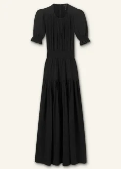 Cheesecloth Cut Out Full-Length Dress