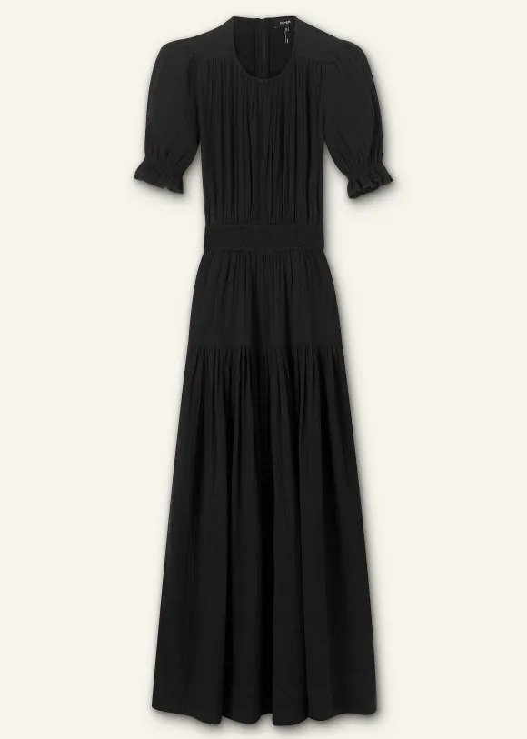 Cheesecloth Cut Out Full-Length Dress