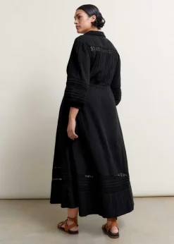 Cheesecloth Drawstring Maxi Dress