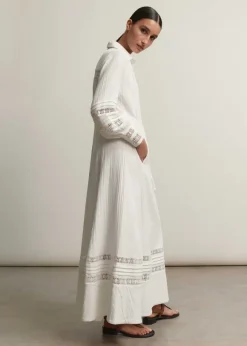 Cheesecloth Drawstring Maxi Dress