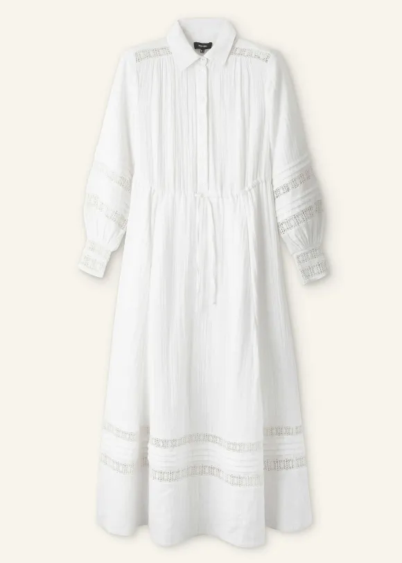 Cheesecloth Drawstring Maxi Dress