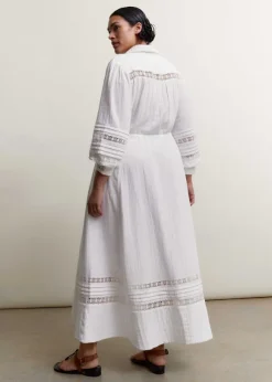 Cheesecloth Drawstring Maxi Dress