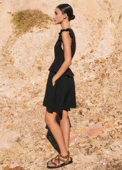 Cheesecloth Fit And Flare Short Dress