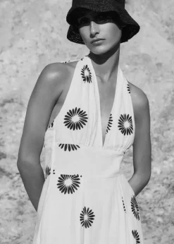 Cheesecloth Modern Daisy Print Maxi Dress