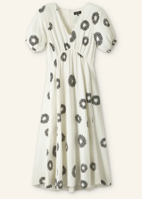 Cheesecloth Modern Daisy Print Midi Dress