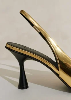 Chisel Toe Metallic Slingback