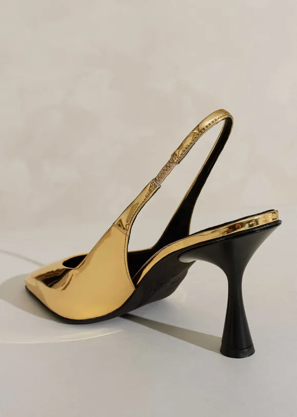 Chisel Toe Metallic Slingback