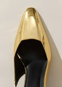 Chisel Toe Metallic Slingback