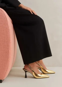 Chisel Toe Metallic Slingback