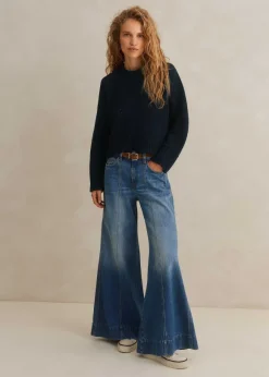 Chunky Cotton Curved Hem Jumper